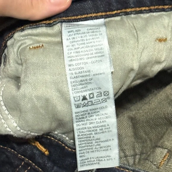 Signature by Levi Strauss Dark Blue Men's Straight Jeans 34x34 - Picture 6 of 6